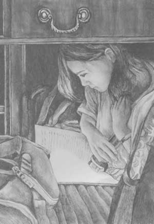 Reading by a flashlight